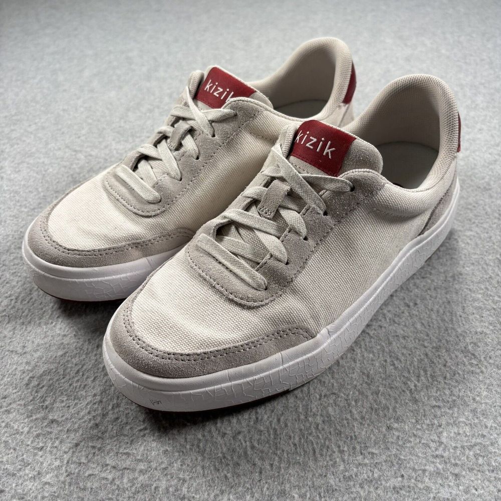 Kizik‎ Prague Creme Brulee Women's 6 D Shoes Sneakers Tan Red Hands Free